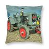 Funda de Almohada Cuadrada de Tractor Diésel Eicher Poliéster Lino Terciopelo Cremallera Creativa Decoración Funda de Cojín para el Hogar