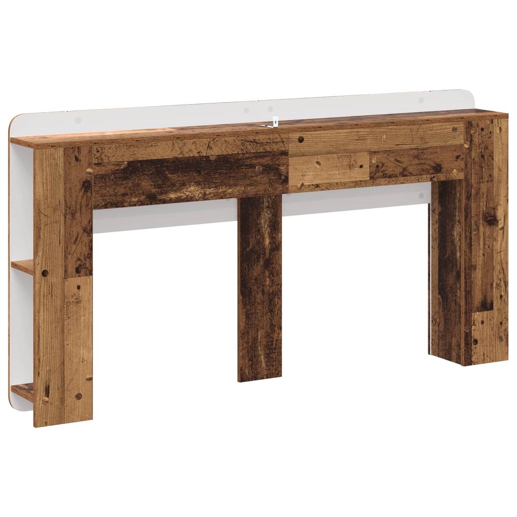 Headboard Cabinet with Storage Reclaimed Wood Effect Wood Based Material