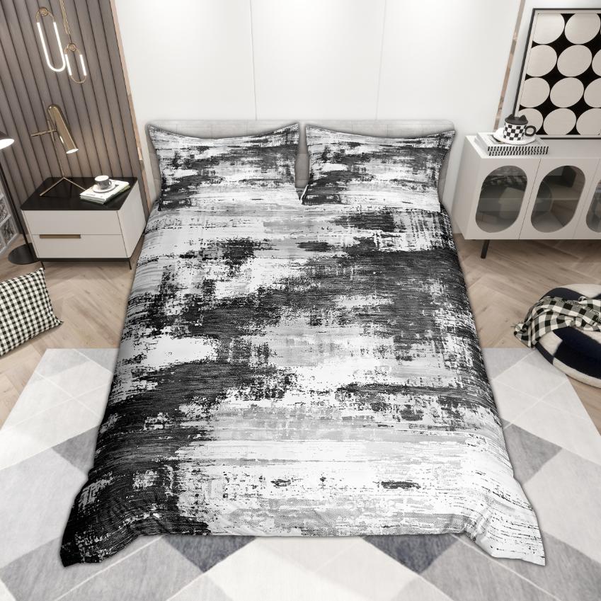 

Homewish Ombre Stripe Duvet Cover Set 2Pcs/3Pcs Contemporary Watercolor Bedding Grunge Oil Painting Quilt Cover Set EU Single(135*200cm)3pcs