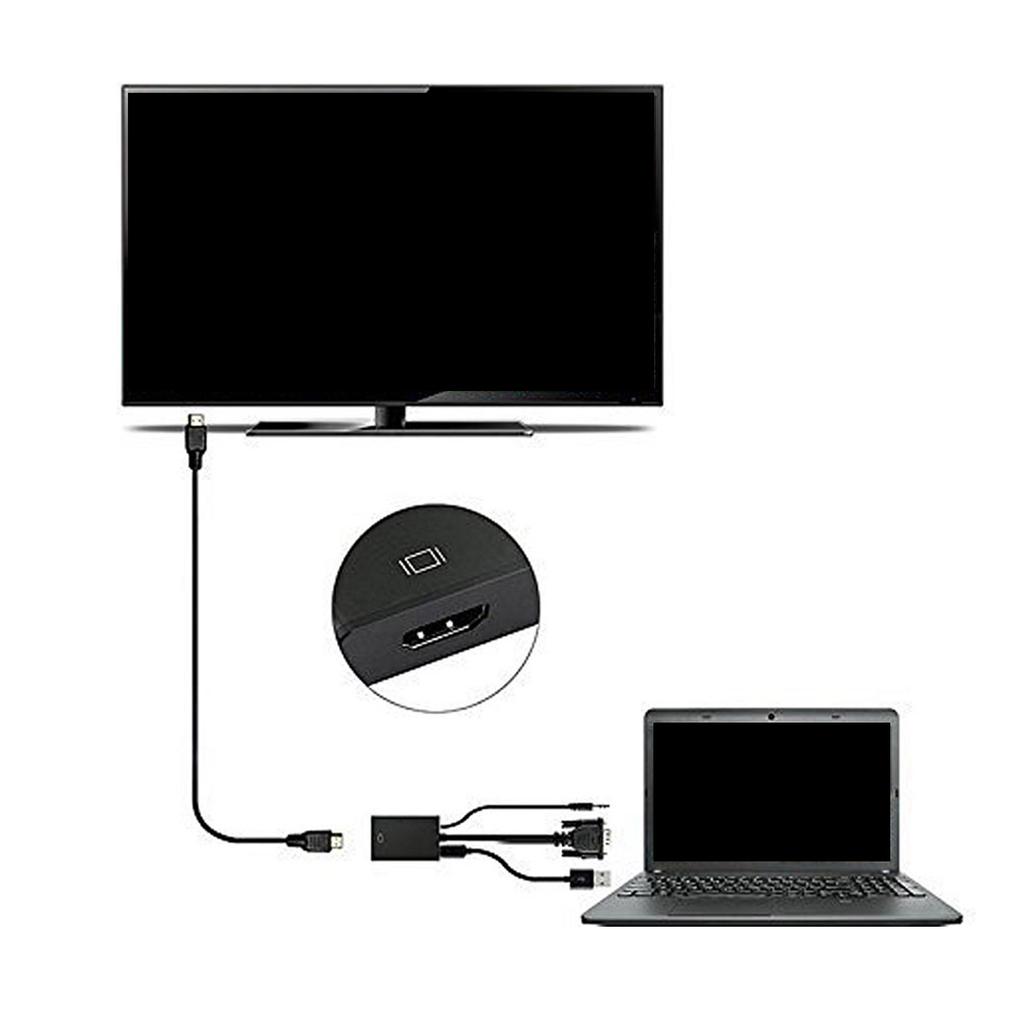 VGA To HDMI Adapter Converters with 3.5mm 1080P VGA Input Source To TV/Monitors/LCD Connectors