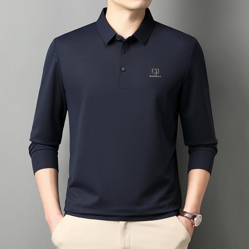 Autumn Long Sleeve Lapel Collar Polo Casual Top T-Shirt