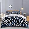 Blue Zebra Pattern Bed Three-Piece Set Quilt Cover Pillowcase Digital Printing Home Textile Polyester