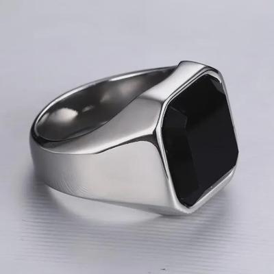 Herren Punk Retro Schwarz Zirkon Facettenring - Europäisch-amerikanischer Modeschmuck