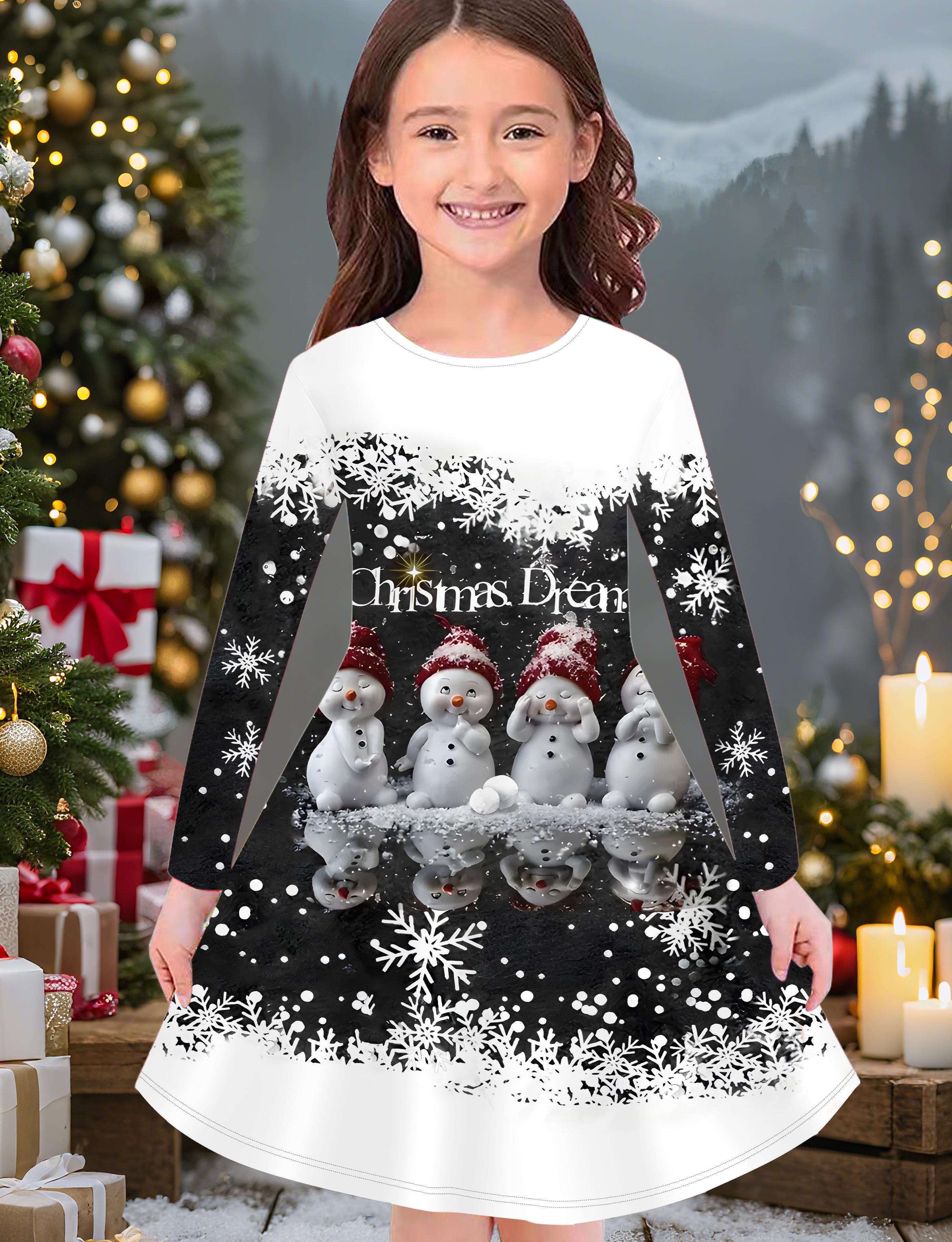 

Модное осенне-зимнее платье для девочек, 3D Рождественский принт, Круглый вырез, Длинное детское платье-футболка, Повседневное универсальное, Рождественская одежда 170 серый