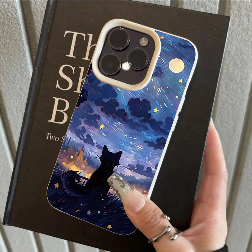 HOT Oil Painting Cat Cool Lichee leather pattern Phone Case For Redmi Note 14 13 12 11 10 9 8 Pro Plus 4G 5G Shockproof Cover