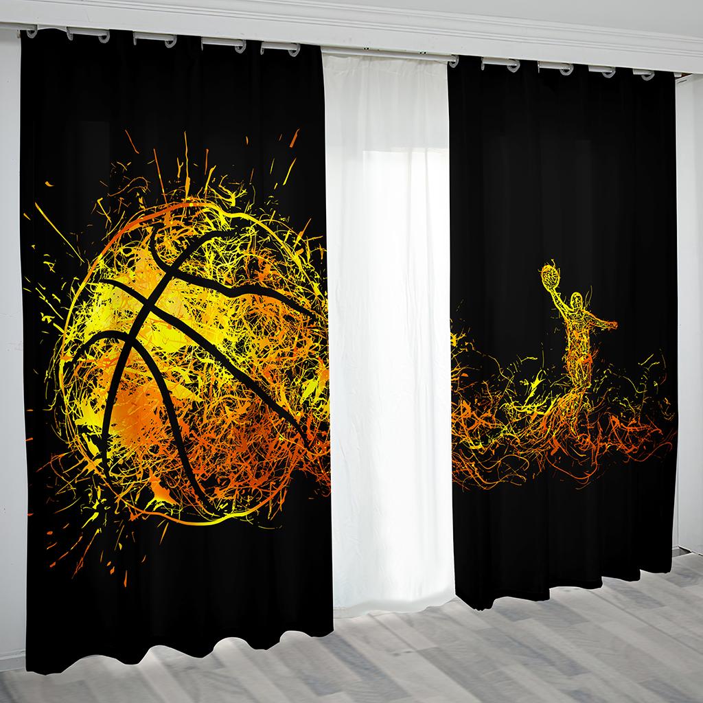Druk 3D Kolorowa Fajna Piłka Nożna Sport Cienka Półcieniująca Zasłona Zaciemniająca do Sypialni Dziecięcej Pokoju Dziennego Dekoracji