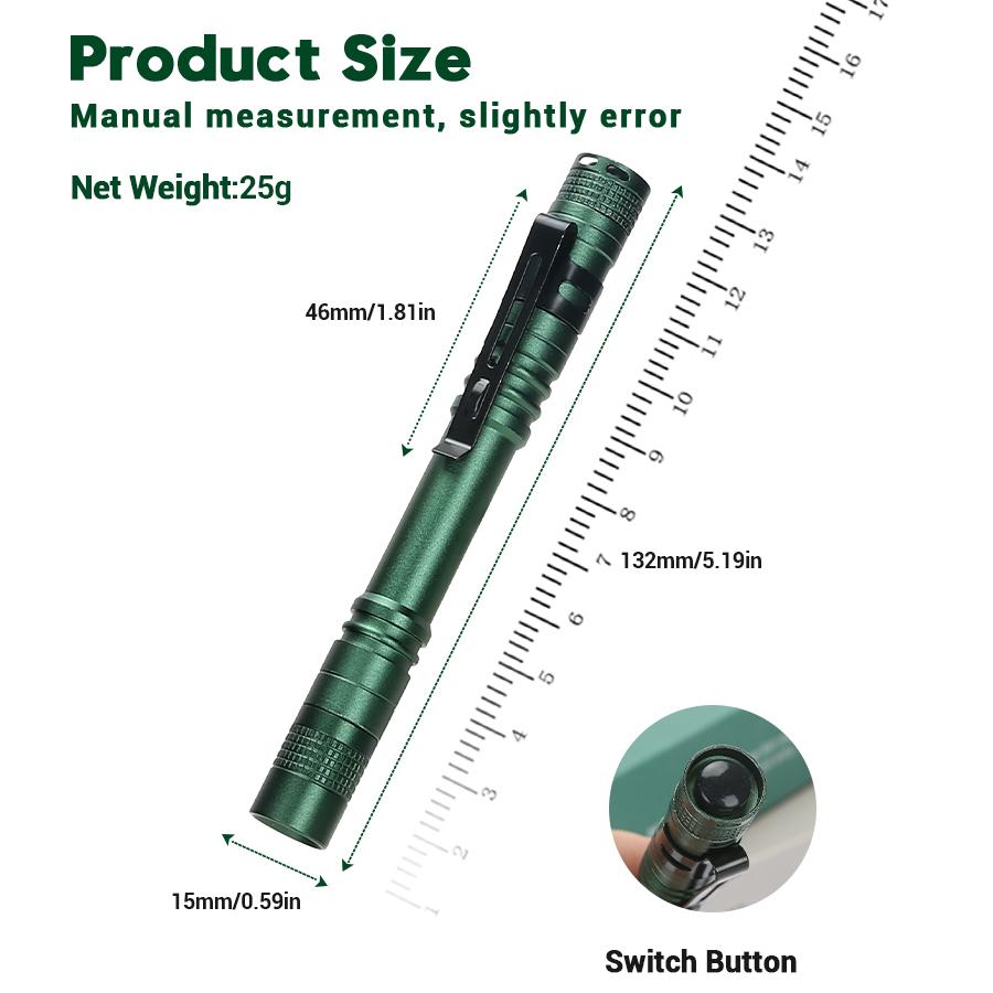 Portable Mini LED EDC Flashlight With Pen Clip Handheld Ultra Pocket Torch Use AAA Battery For Outdoor Emergency Lamp Kids Gift