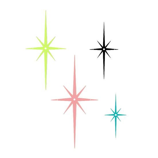 4Pcs Metal Starburst Wall Decoration Retro Mini Mid-Century Starburst Wall Art Sculpture Home Bedroom Living Room Bathroom Wall Decorative Sign