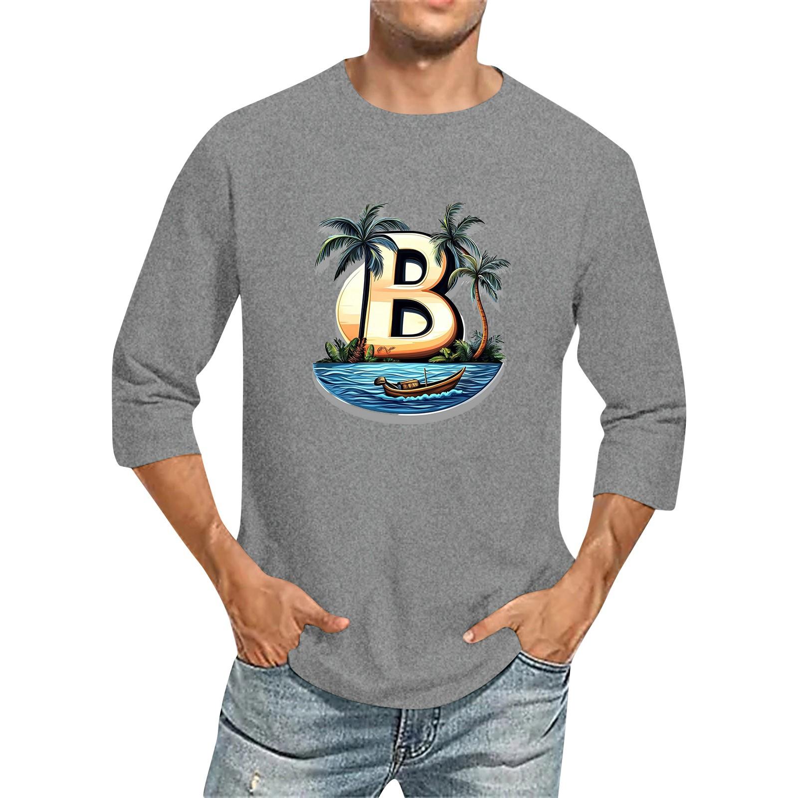 

Чоловіча однотонна футболка з круглим вирізом і три чверті XXL