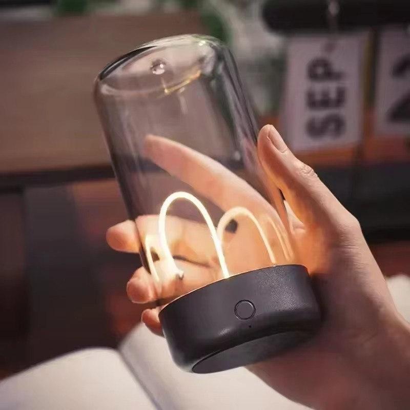 

Портативный квантовый провод окружающего магнитного света зарядка Type-C, функция защиты глаз, спальня, кабинет, кемпинг, рождественский подарок чёрный