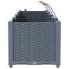 Garden Planter Set 3 pcs Light Grey 120 x 40 x 37.5 cm Plastic