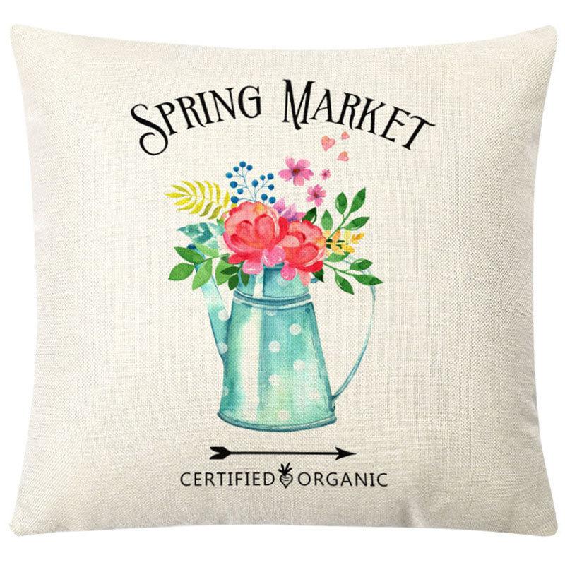 Pillow Nordic Linen Pillow Cover Spring Living Room Sofa Cushion Lumbar Cushion