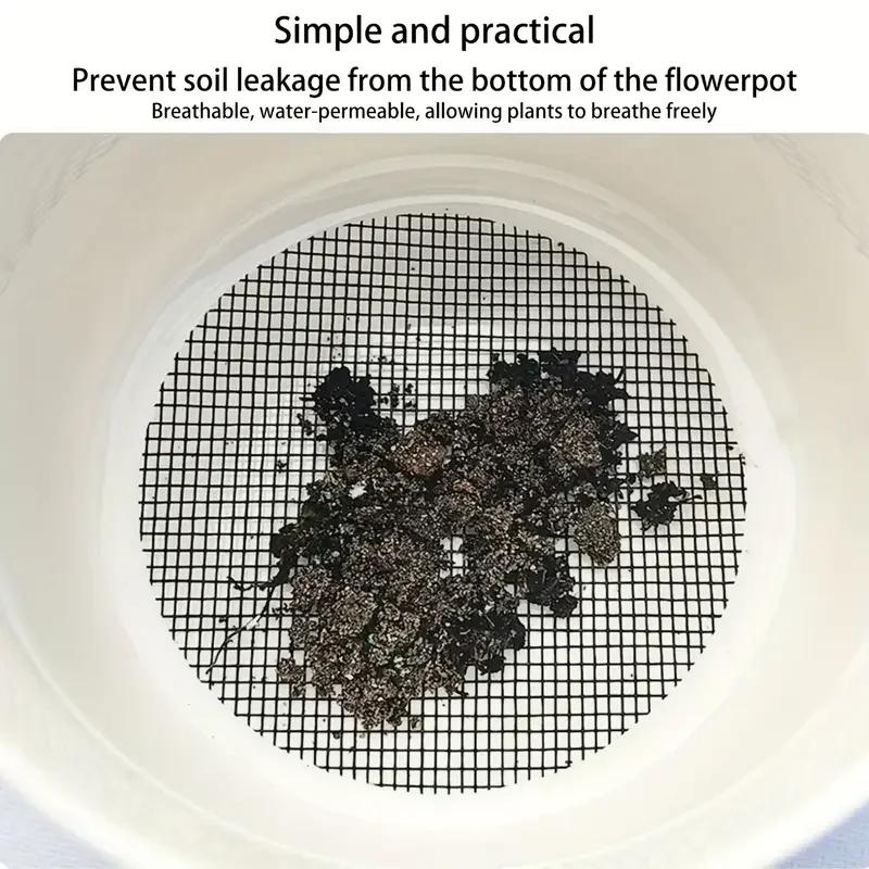 Planter Bottom Grid Mat 100pcs Drainage Mesh Hole Screen Breathable Plant Garden's Drainage Mesh Sturdy Succulent & Bonsai Pot
