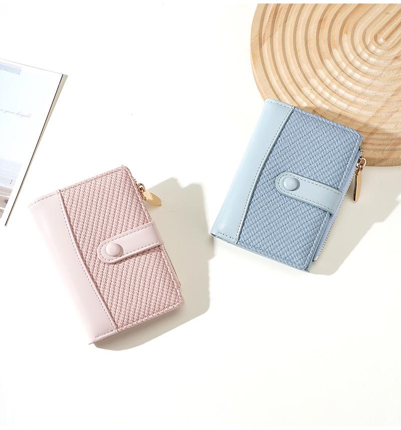 New Women's Zipper Bifold Wallet - Fashion PU Patchwork Coin Purse