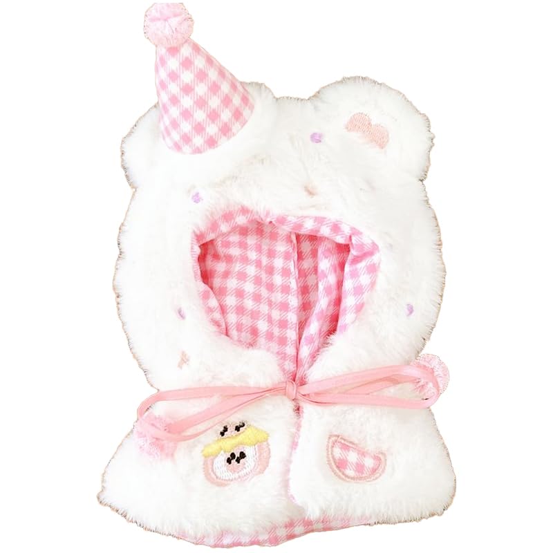 Fluffy Bear Poncho for Plush Toys (10-15cm) Pink by g.triger. A must-have for plush toys.