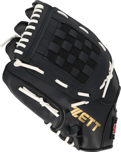 [Amazon.co.jp Exclusive] ZETT Catch Ball Glove for Beginners with Shock Absorbing Pads, 12-inch, Left-Handed Throw, Black and White, BDG3522A