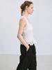 LE Asymmetric Frill Knit Top (White)