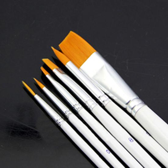 6 Pcs Art Painting Brushes Set Acrylic Oil Watercolor Artist Paint Brush Tool