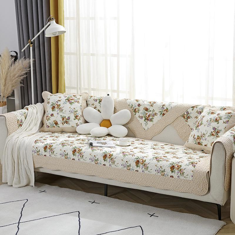 Pure Cotton Sofa Cushion, Anti-slip Cushion for All Seasons, Simple Winter Leather Sofa Cover, Cover Cloth