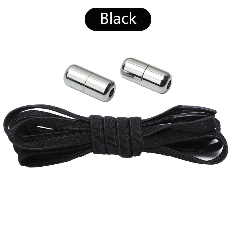 

Шнурки без завязок, эластичные плоские шнурки, металлический замок, креативные кроссовки, шнурки, быстрые безопасные ленивые шнурки 100cm