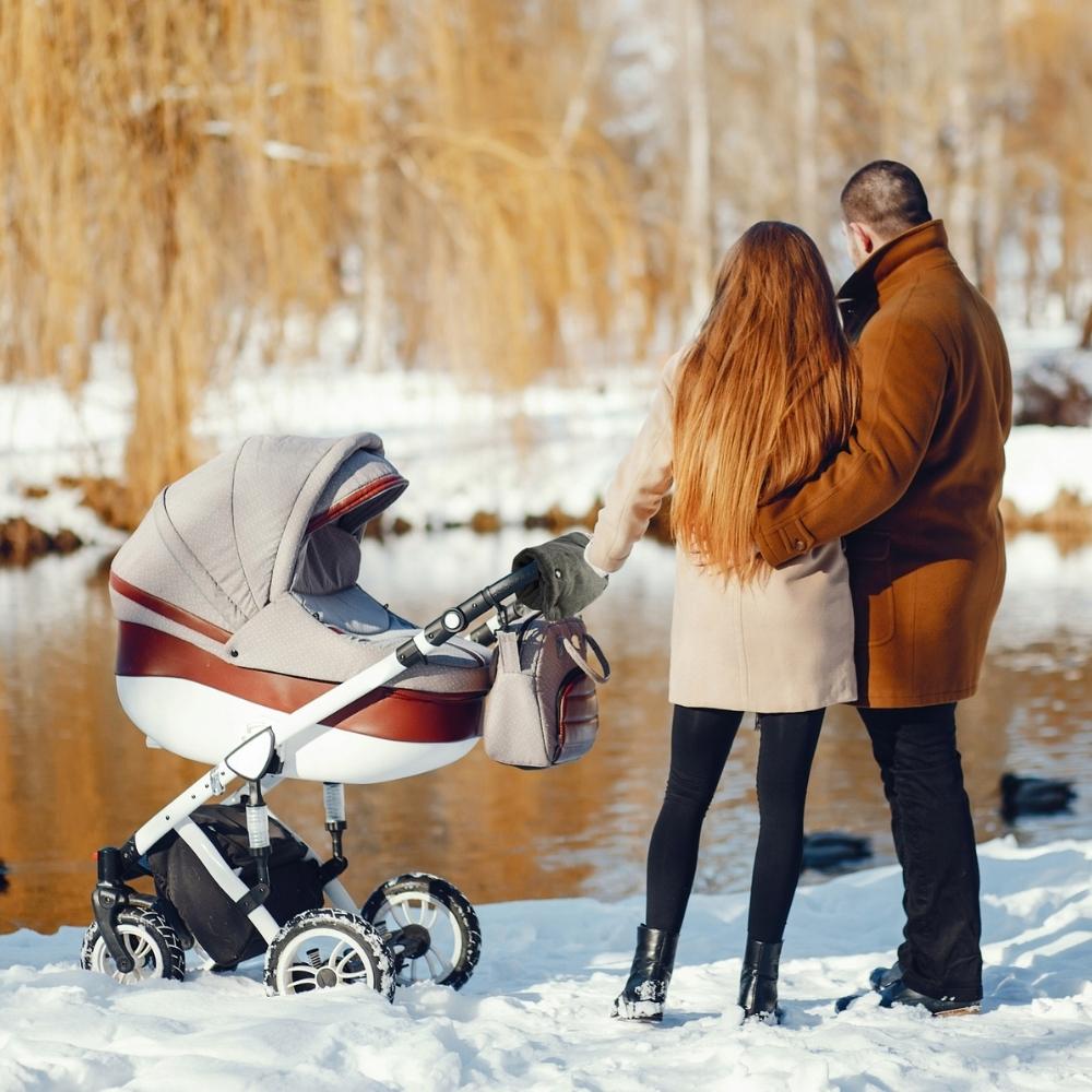 Stroller sleeve, sled hand muff, insulated, winter fleece