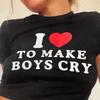 European and American women's clothing spring and summer new ins letter I love ME printed short slim-fitting short-sleeved T-shirt