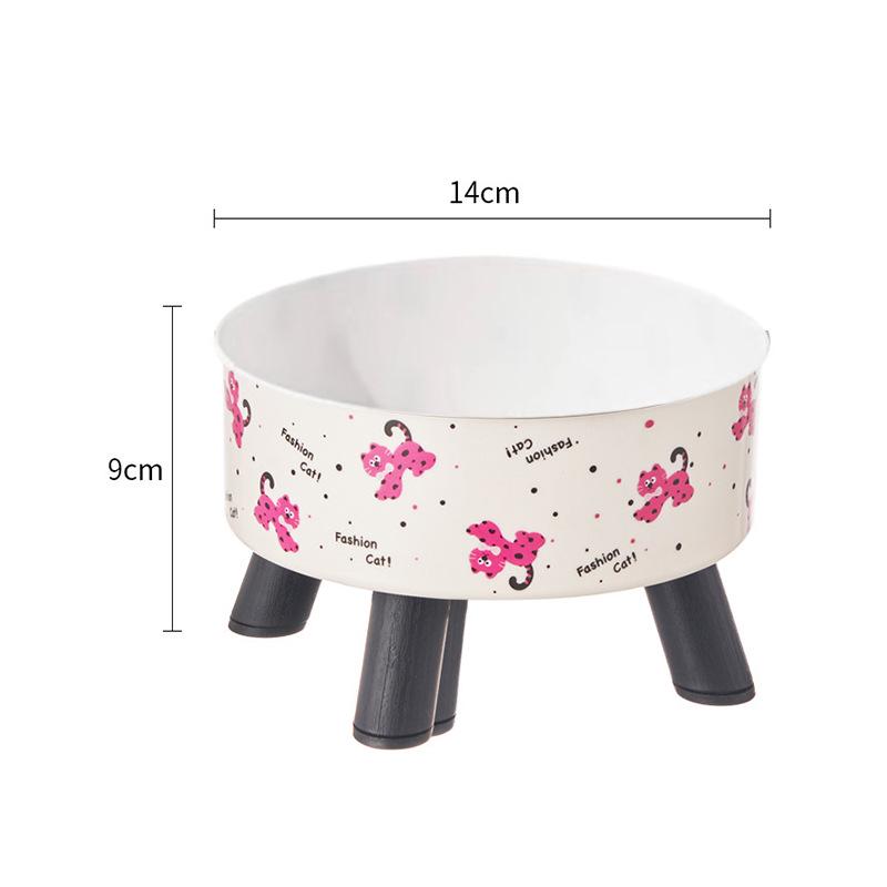 Anti-Spill High-Footed Stainless Steel Pet Bowl for Cats and Dogs with Neck Protection