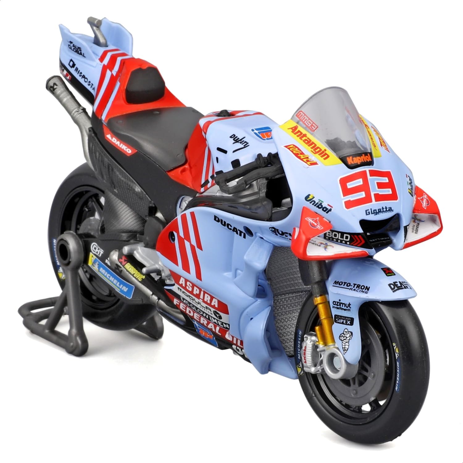 

Maisto 1/18 Scale Diecast Model Car 2024 Gresini Racing Ducati Desmosedici #93 Marc Marquez Light Blue / Finished Motorcycle Model 36399#93