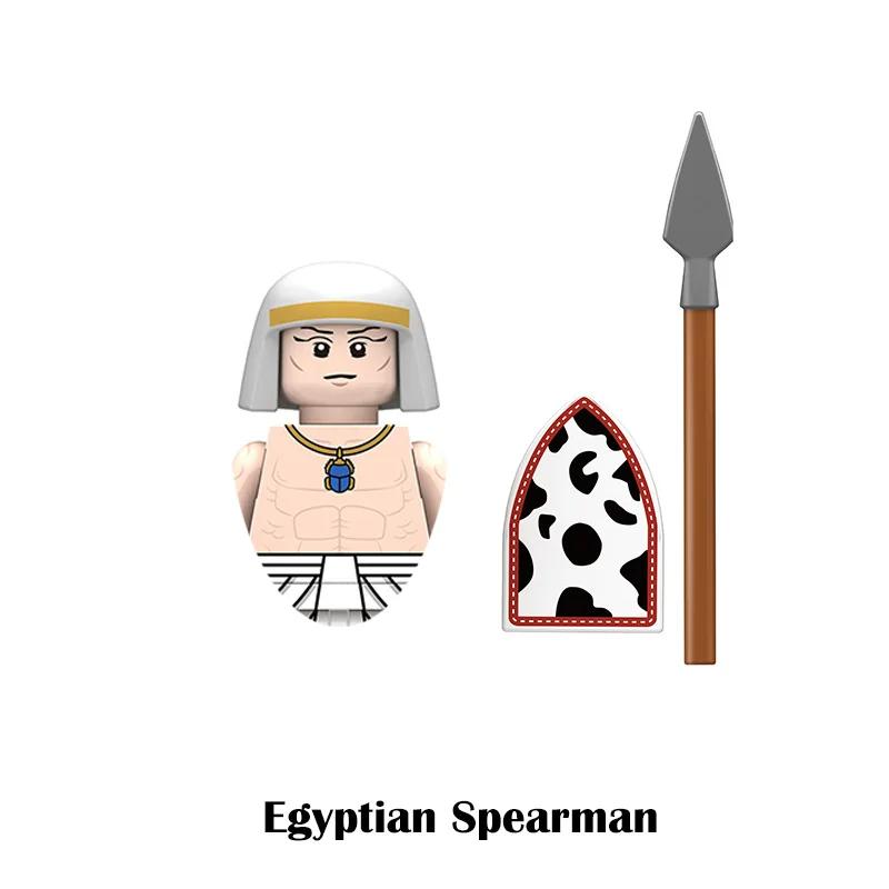Kids Toys Ancient Egyptian Soldiers Tribal Warriors Cartoon Figures Model Building Blocks Childrens Birthday Gifts
