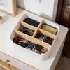 5Grids Remote Control Holder Detachable Bamboo and Plastic Cosmetic Storage Box Makeup Brush Organizer for Home Office Bins