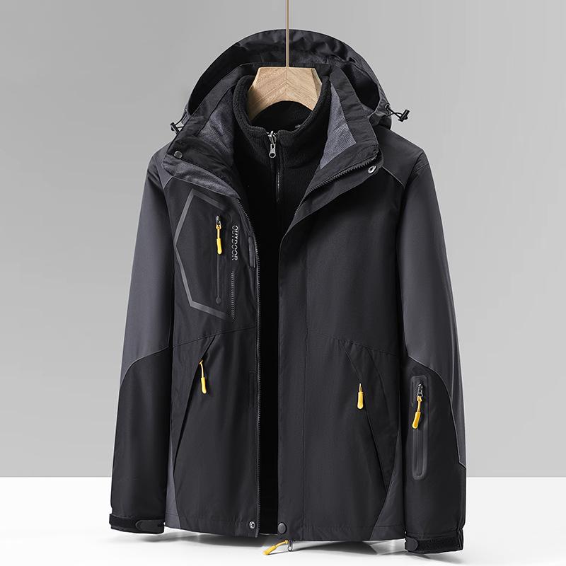Unisex 3-in-1 Outdoor Climbing Suit for Tibet: Waterproof, Windproof Jacket with Removable Fleece Liner