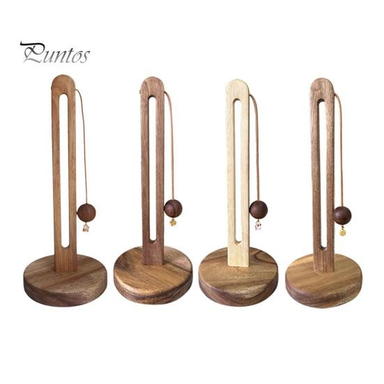 Kitchen Countertop Paper Towel Holder with Anti-Slip Weighted Wooden Base Easy To Install Standing Paper Towel Roll Stand