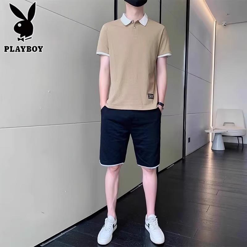 Playboy Men s Cotton Short Sleeve Polo Shirt & T-shirt Set M