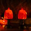 Halloween Lamp Decoration Light-up Black Cat on Pumpkin Statue Spooky Eyeball/Skull/Pumpkin Candle Holder with LED Light for Halloween Tabletop Decor