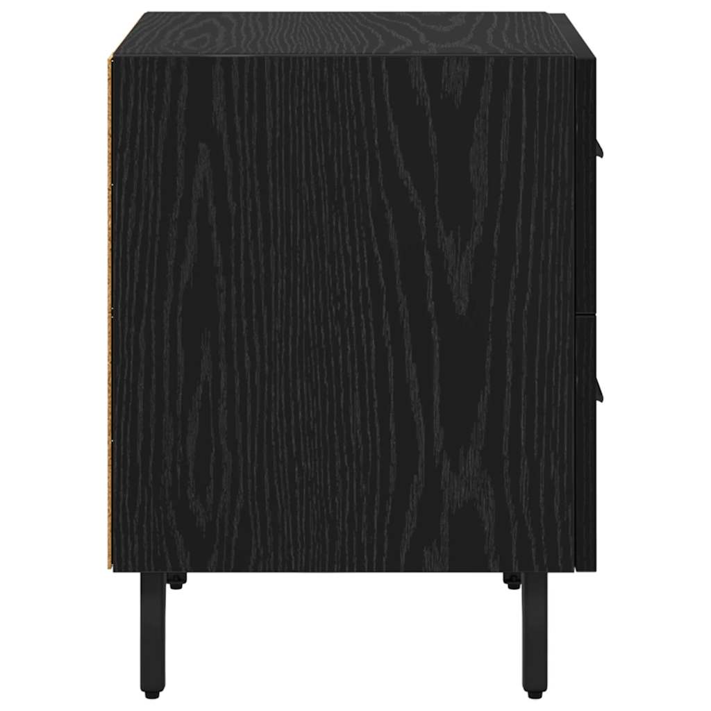 Nightstand Black Oak Effect 40 x 35 x 47.5 cm Engineered Wood