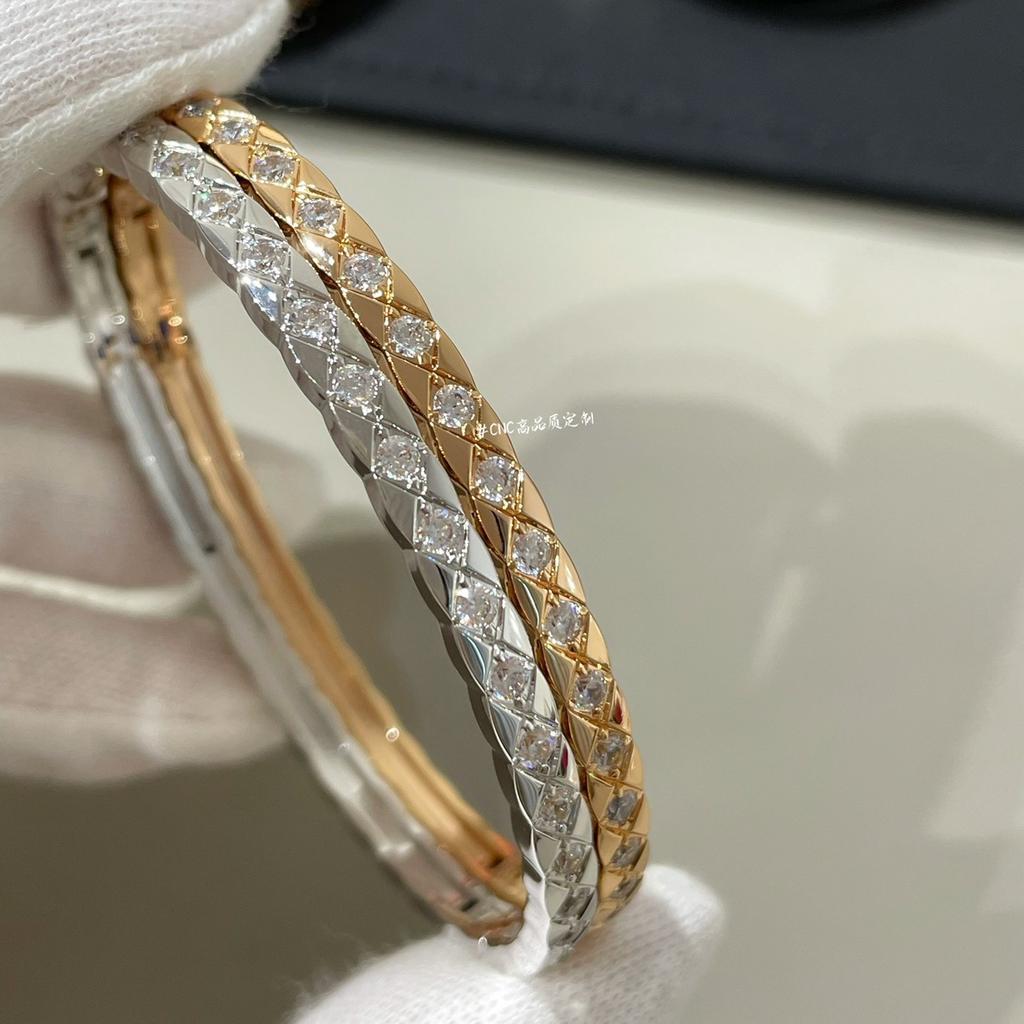 Xiaoxiang V Gold Coco Rhombus Diamond-set Diamond-free Couple Bracelet CNC Seiko Versatile Temperament Bracelet Diamond Jewelry Couple Model