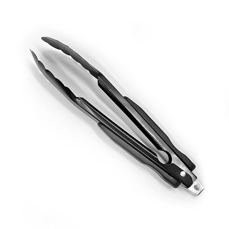 

Щипцы для еды из нержавеющей стали, кухонные принадлежности для барбекю, щипцы для еды, щипцы для выпечки на гриле, щипцы для хлеба, щипцы для стейков, черные щипцы