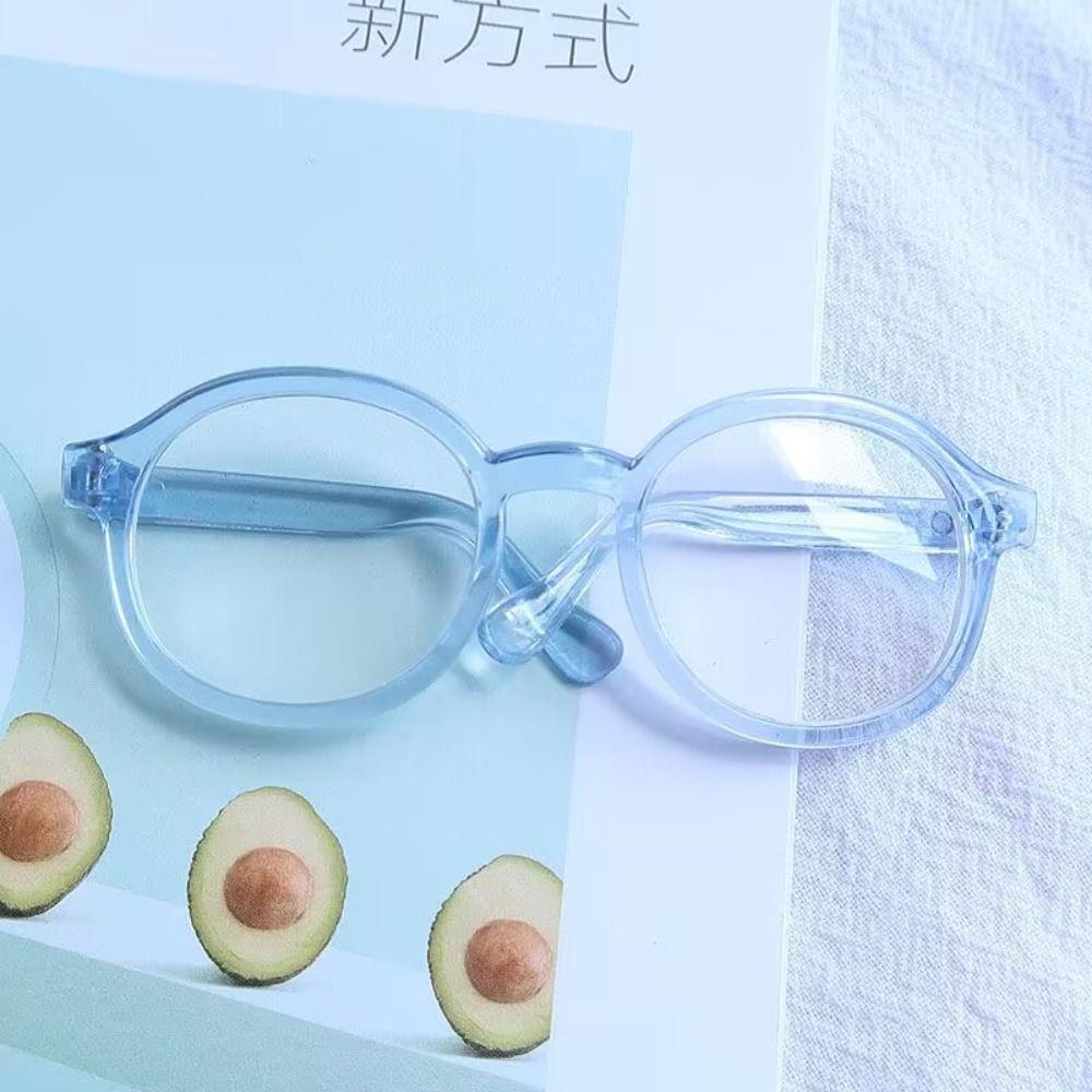 Transparent Round Transparent Glasses Plastic Doll Mini Glasses  Children Toy