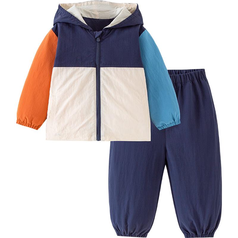 Mini Balabala Unisex Kids Hooded Jacket & Pants Set 120