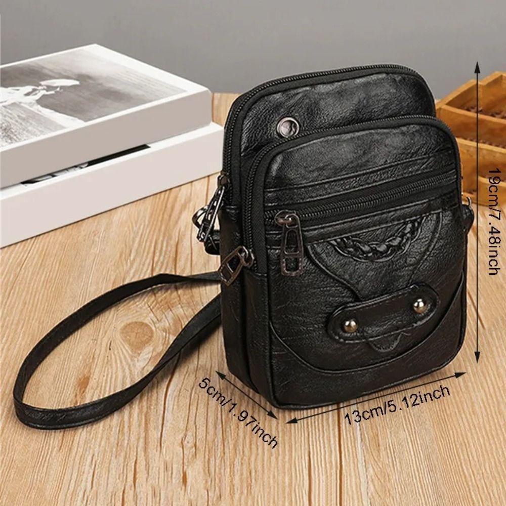 Doppellagige Handy-Brusttasche Große Umhängetasche Crossbody Handy-Tasche Handy