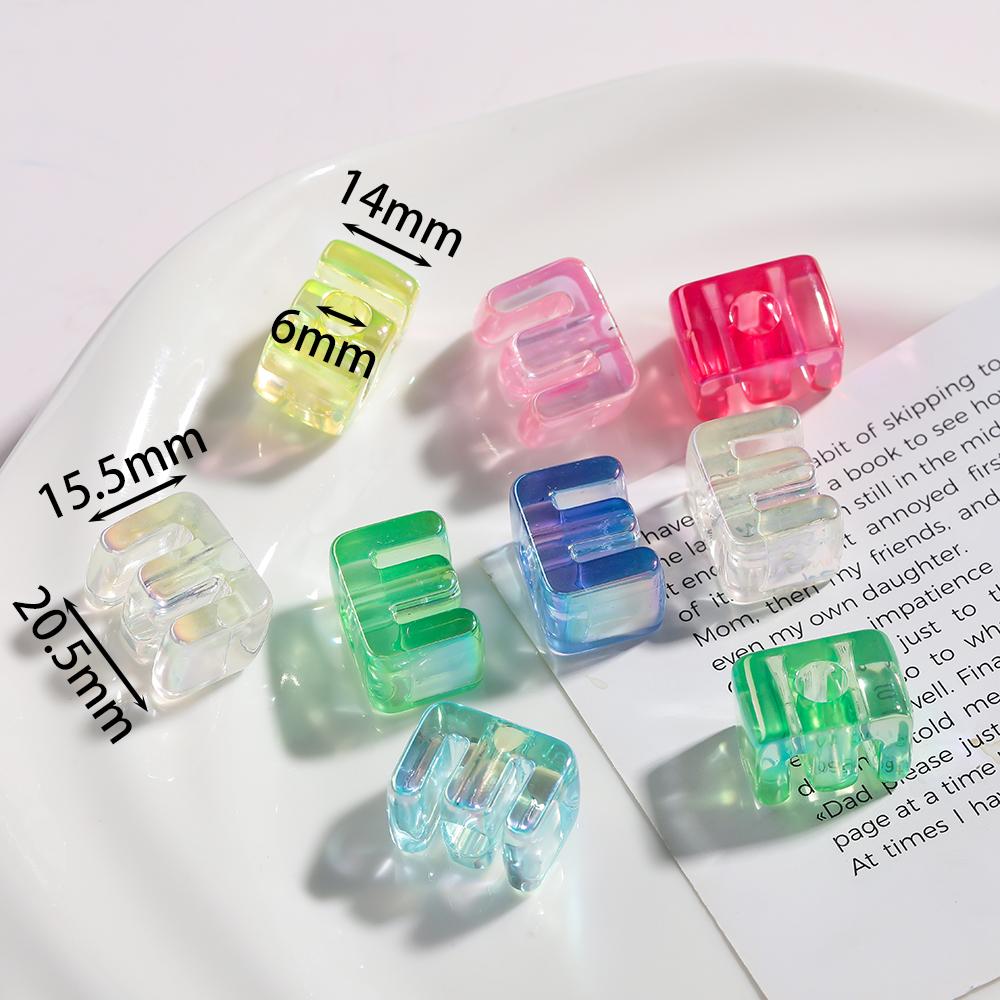 5pcs Transparent Acrylic Letter Beads Random Mixed A-Z Alphabet Spacer Beads for DIY Bracelet Necklace Jewelry Making Findings