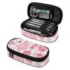 Pencil Case Smooth Zipper Large Storage Space 300D Polyester with Main Compartment Mesh Pocket and Pen Slots for Daily School Use