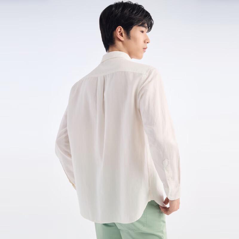 JOEONE Men's Linen Blend Long-Sleeve Shirt