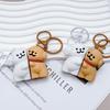 Couple Bear Puppy Magnet Keychain Bag Charm Baguette Friendship