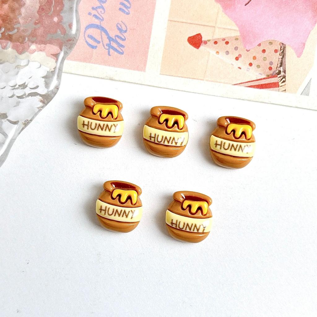 20/60pcs Honey Jar Resin Charms Suitable for DIY Nail Art, Jewelry Making, Crafts - Bee-Themed Decorations with Honey Jars