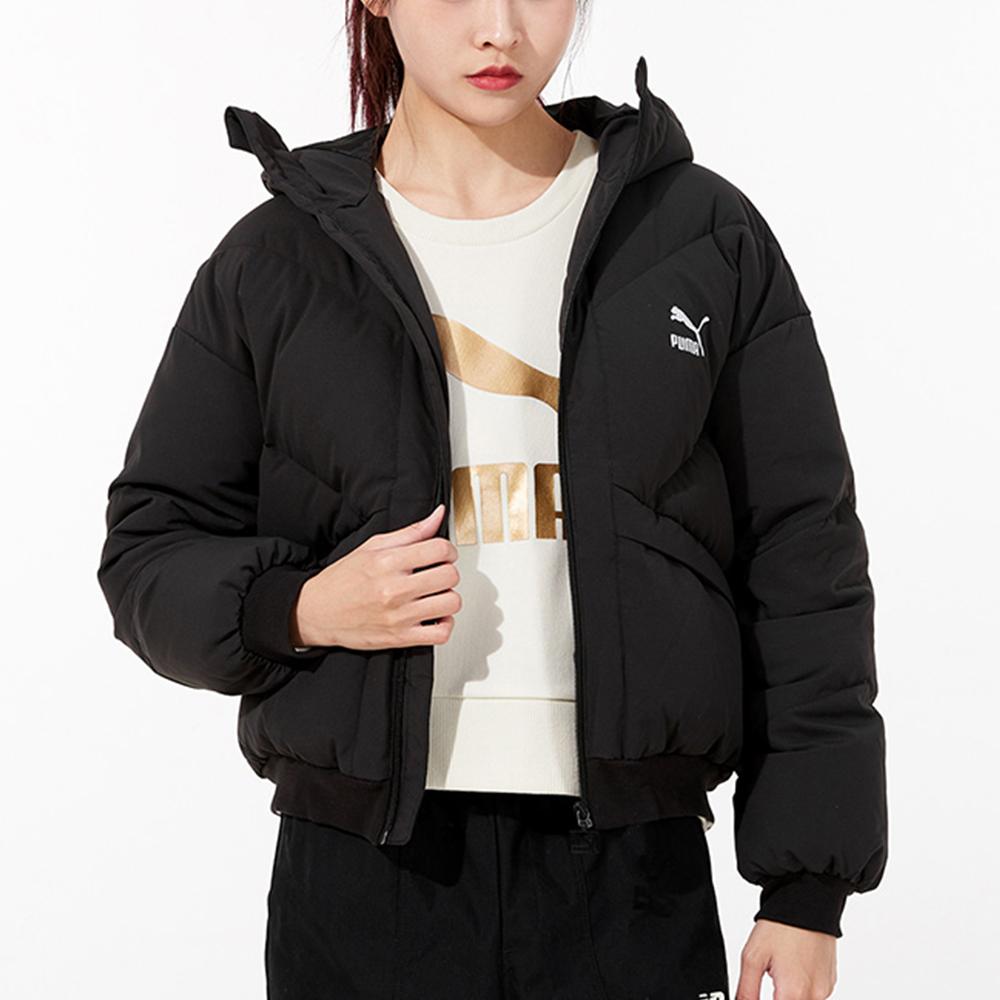 Puma Windproof Warm Short Hooded Down Jacket Women Jackets Black 846431-01