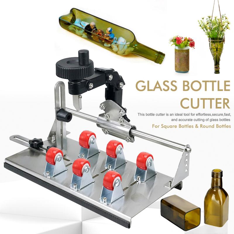 New Glass Bottle Cutter - Professional DIY Glass Cutting Tool for Square, Round Bottles and Bottlenecks with Accessories