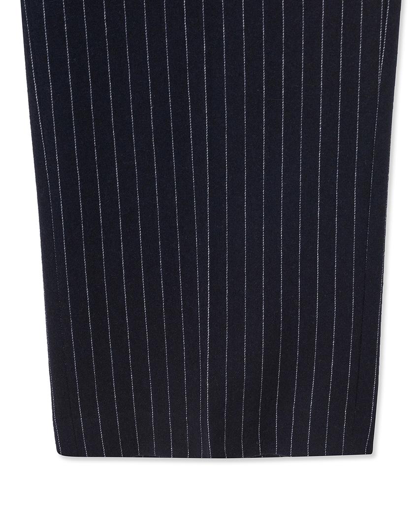 NOIRER Classic Wide Straight Slacks (Stripe Navy)