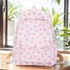 Adjustable Strap Daypack Nylon Student Backpack Bow Printed for Girls Women Travel Bag Cute Knapsack Rucksack
