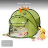 Kids Tent PopUp Cartoon Playhouse with Mat, Indoor Castle Toy Green Dino+Mat